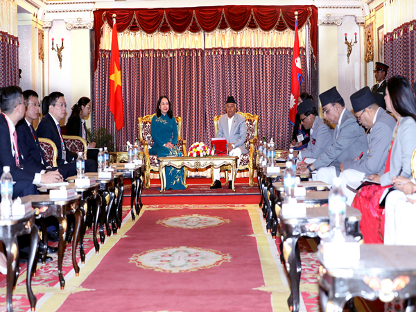 Vietnamese Vice President Vo Thi Anh Xuan visited the UNESCO World Heritage Sites in Kathmandu and Lalitpur (Photo/President Office)