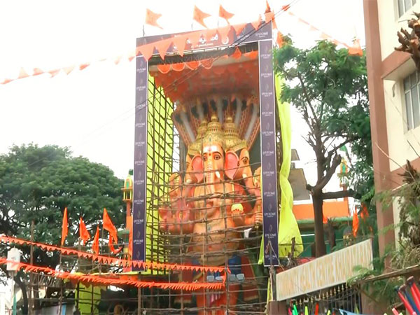The Khairatabad Ganesh idol will be installed with the theme "Vishwashanti" as part of its 71st year celebrations (Photo/ANI)