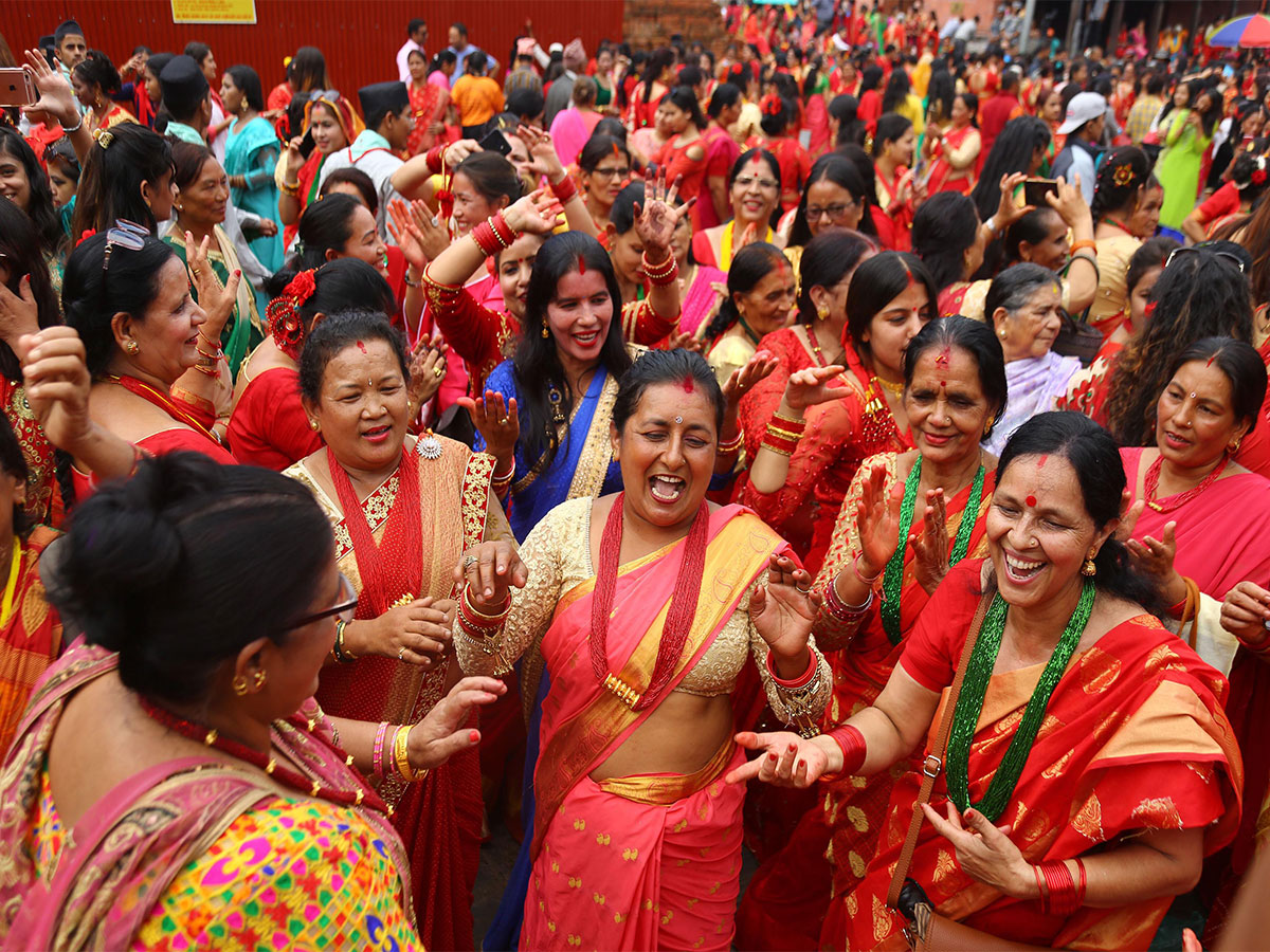 Women celebrate teej in Nepal (Image/ANI)