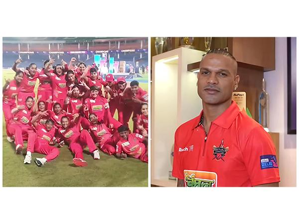 South Delhi Superstarz Women's team and Shikhar Dhawan (Photo: Shikhar Dhawan media team)