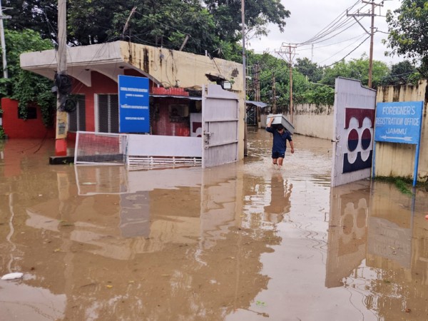 Waterlogging caused due to heavy rainfall in Jammu (Photo/ANI)