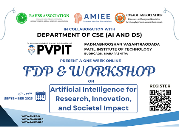 RAHSS, CMAOI, AMIEE & PVPIT Maharashtra host 1-week FDP on "AI for Research, Innovation, and Societal Impact"