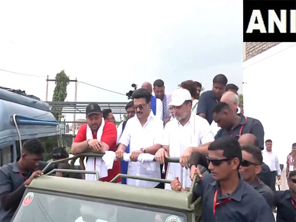 Tamil Nadu Chief Minister MK Stalin participates in 'Voter Adhikar Yatra' in Bihar (Photo/ANI)