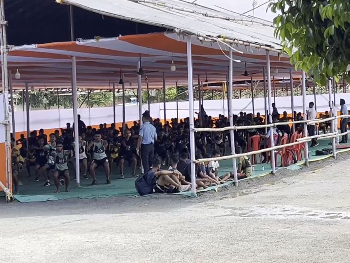 All India 12 State Agniveer Vayu recruitment rally started in Odisha's Baripada. (Photo/ANI)