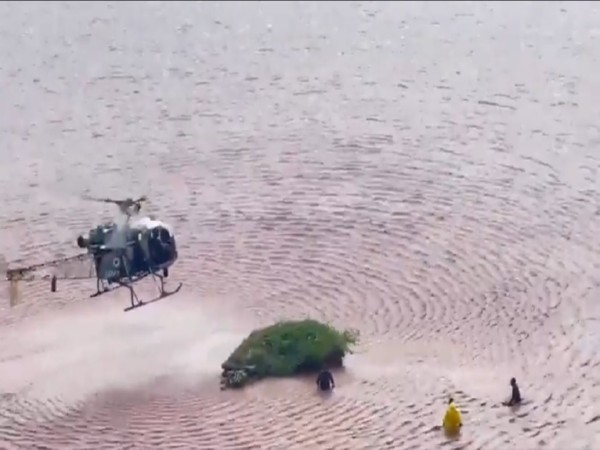 Indian Army deploys Army Aviation Helicopters for flood relief and rescue operations in Punjab (Photo/ANI)