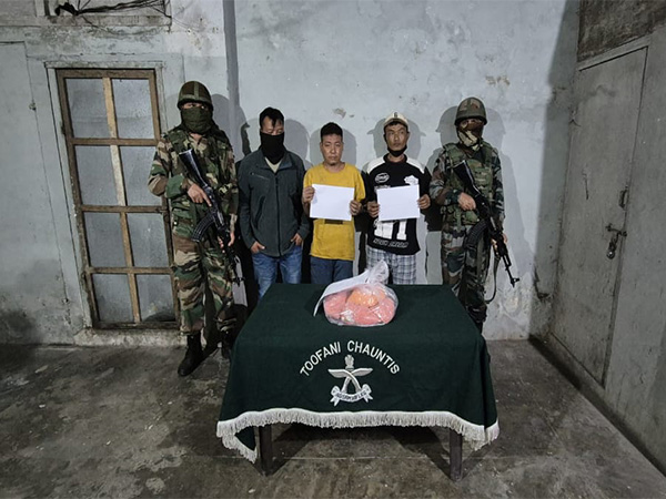 Assam Rifles apprehends two with methamphetamine tablets worth Rs 21 crores in Mizoram's Aizawl (Photo/ANI)