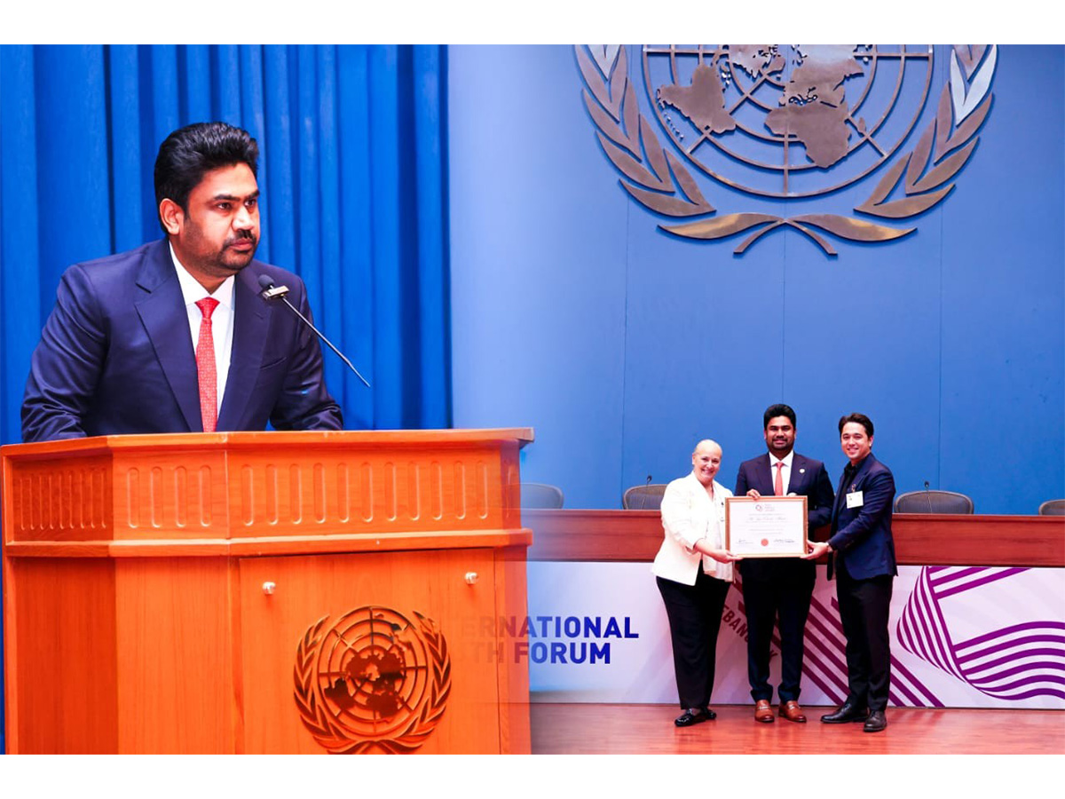 Mr. Jose Charles Martin Honoured at UNITED NATIONS with SDG Impact Award Presented by His Excellency Alexander Rendell, UNEP Goodwill Ambassador for Thailand