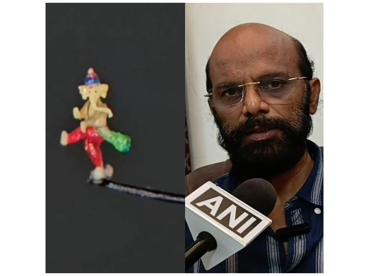 Micro-sculptor Ajay Kumar Mattewada (Image: ANI)