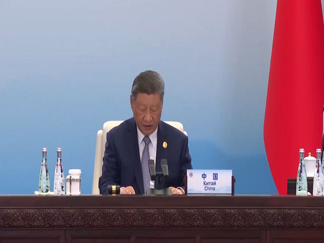 Chinese President Xi Jinping at the plenary session of the SCO Summit in Tianjin (Photo: ANI/DD) 