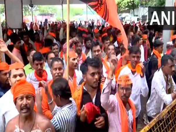 Visuals from the protest side (Photo/ANI)  