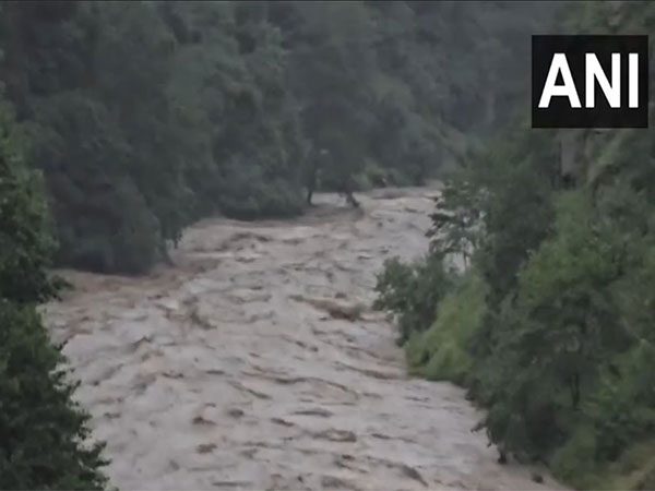 Visual of incessant heavy rainfall in J-K's Bhalesa & Doda (Photo/ANI)