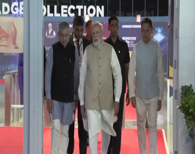PM Modi attends second day of fourth edition of SEMICON India 2025 at Delhi's Yashobhoomi (Photo/ANI)