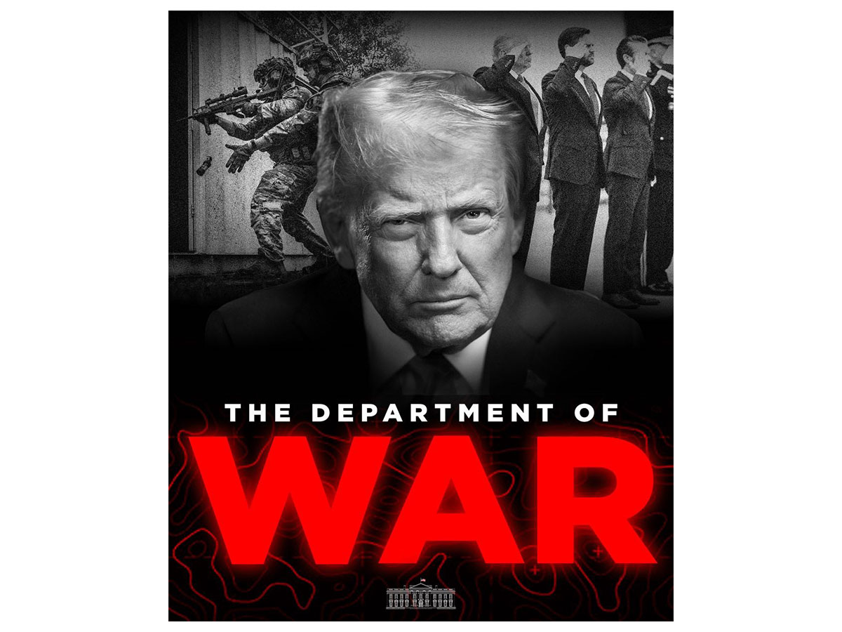 Poster announcing the restoration of name 'Department of War' (Photo/ X@WhiteHouse)