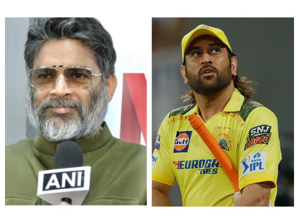 R Madhavan and Dhoni (Image source: ANI, IPL)