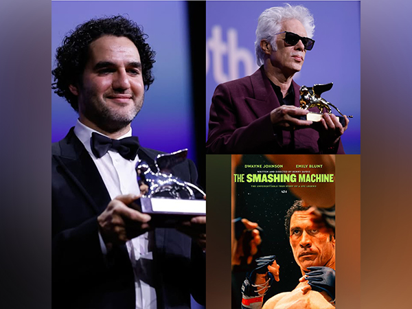 Director Benny Safdie and Jim Jarmusch at Venice Film Festival for The Smahsing Machine and Father Mother Sister Brother films respectively (Photo: Instagram/@labiennale)