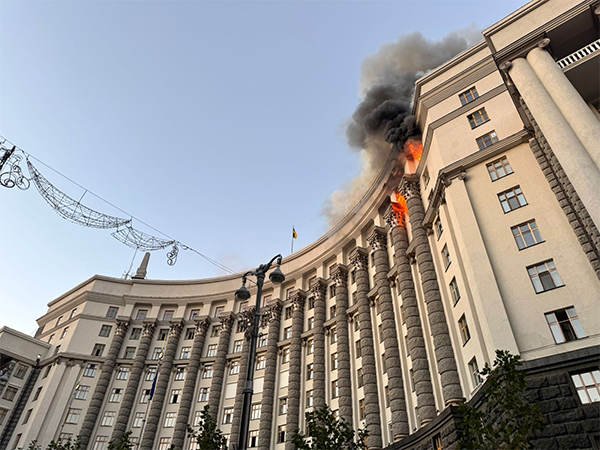 Ukraine's Cabinet of Ministers hit from Russian strikes (Photo/X@ZelenskyyUa)
