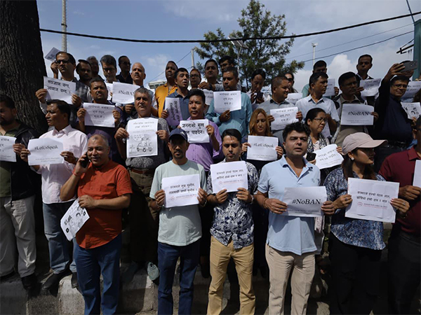 Journalists in Nepal take to streets against social media ban (Photo/ANI)
