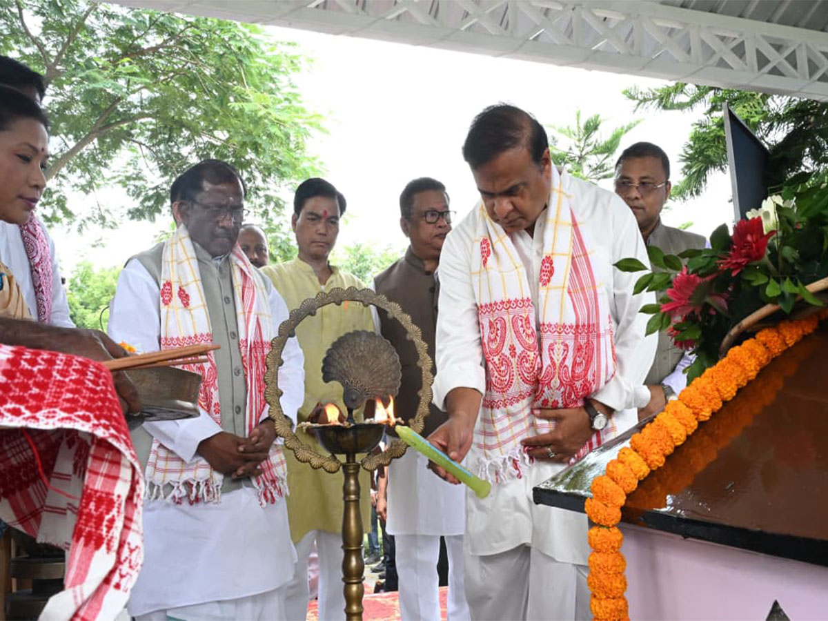 Assam Chief Minister Himanta Biswa Sarma paid tributes to Sudhakantha Bhupen Hazarika (Photo/ANI) 