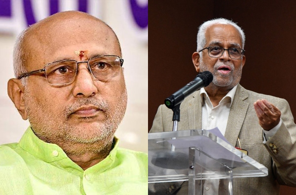 NDA VP nominee CP Radhakrishnan (L) and opposition candidate B Sudershan Reddy (R) (Photo: Chirag Paswan/X and ANI)