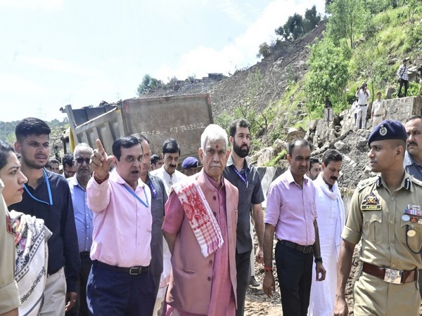 J-K LG Manoj Sinha visits Udhampur (Photo/ANI)