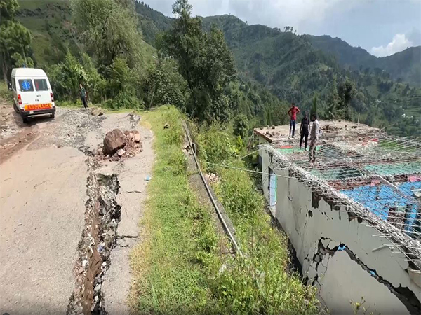 J&K: Land drift causes heavy landslide in Poonch's Mendhar (Photo/ANI)