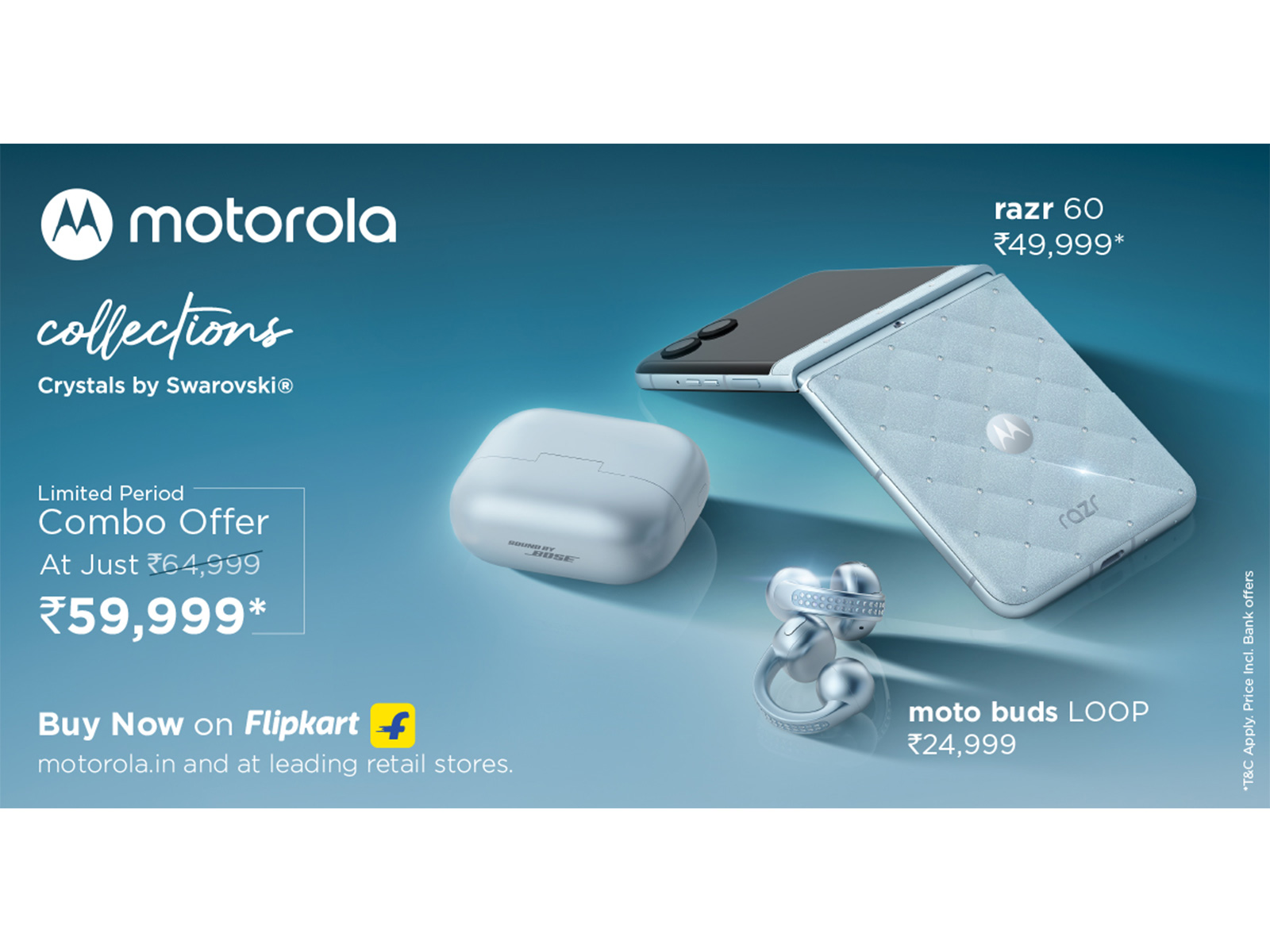 Motorola x Swarovski - razr 60 & moto buds LOOP Swarovski edition