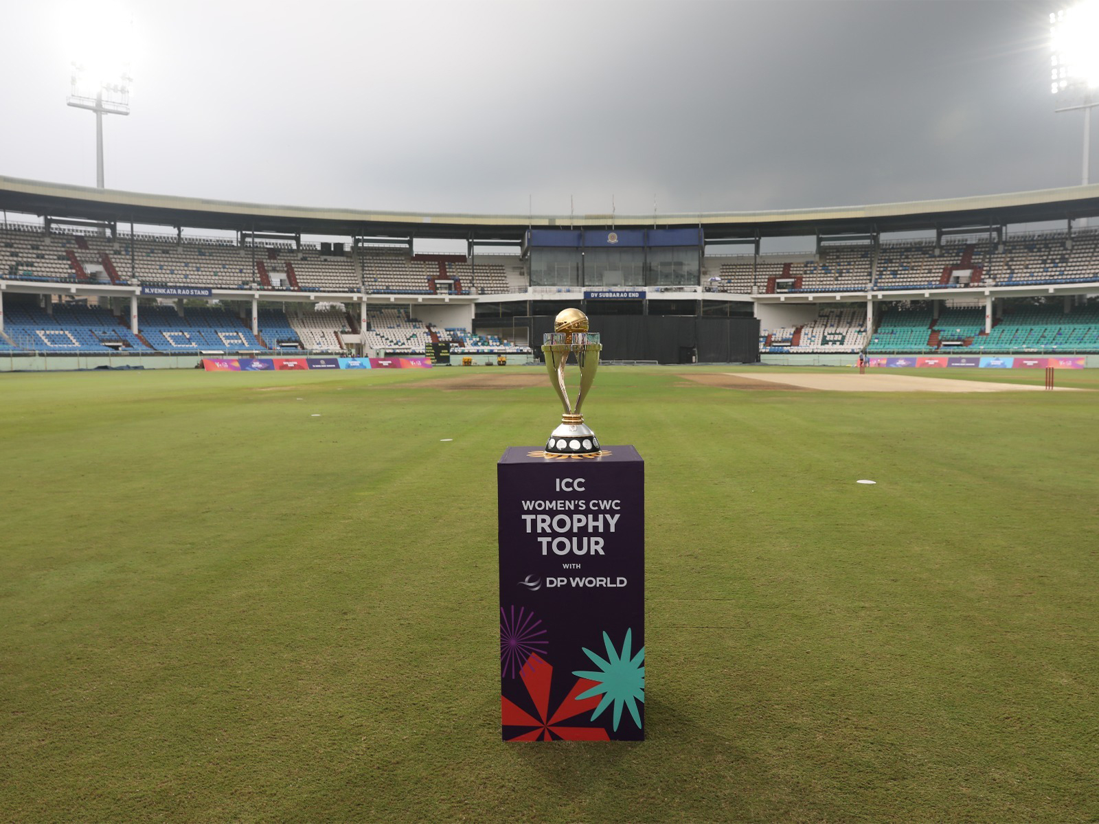 ICC Women's CWC 2025 trophy. (Photo/DP World)