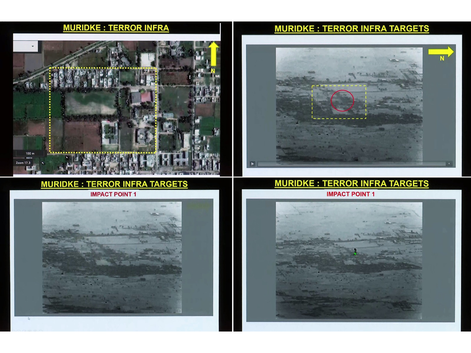 Muridke Terror Infra Structure before and after missile impact during Operation Sindoor (File Photo/ANI)