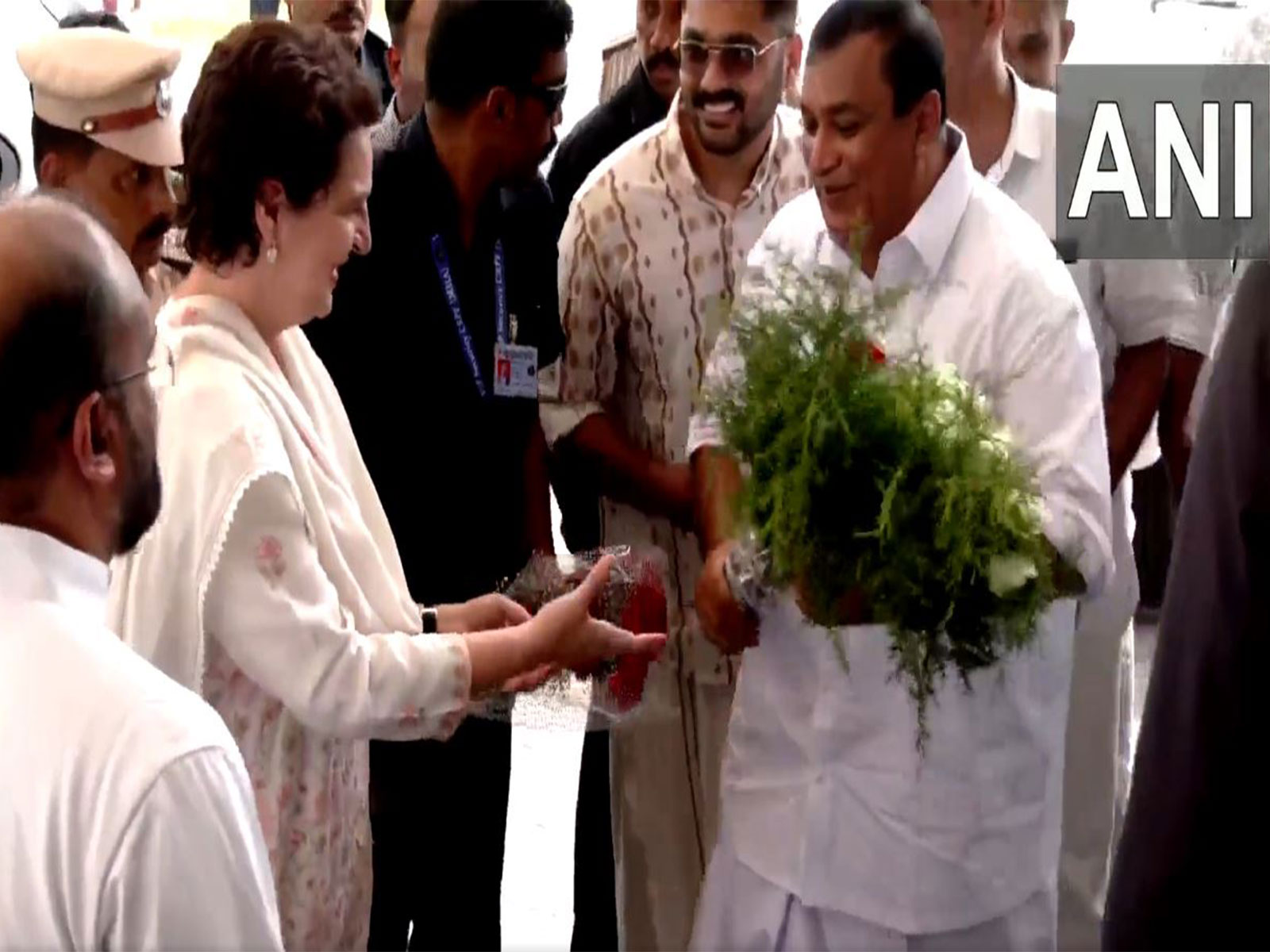 Congress MP Priyanka Gandhi Vadra at the Bishop House in Thamarassery. (Photo/ANI)