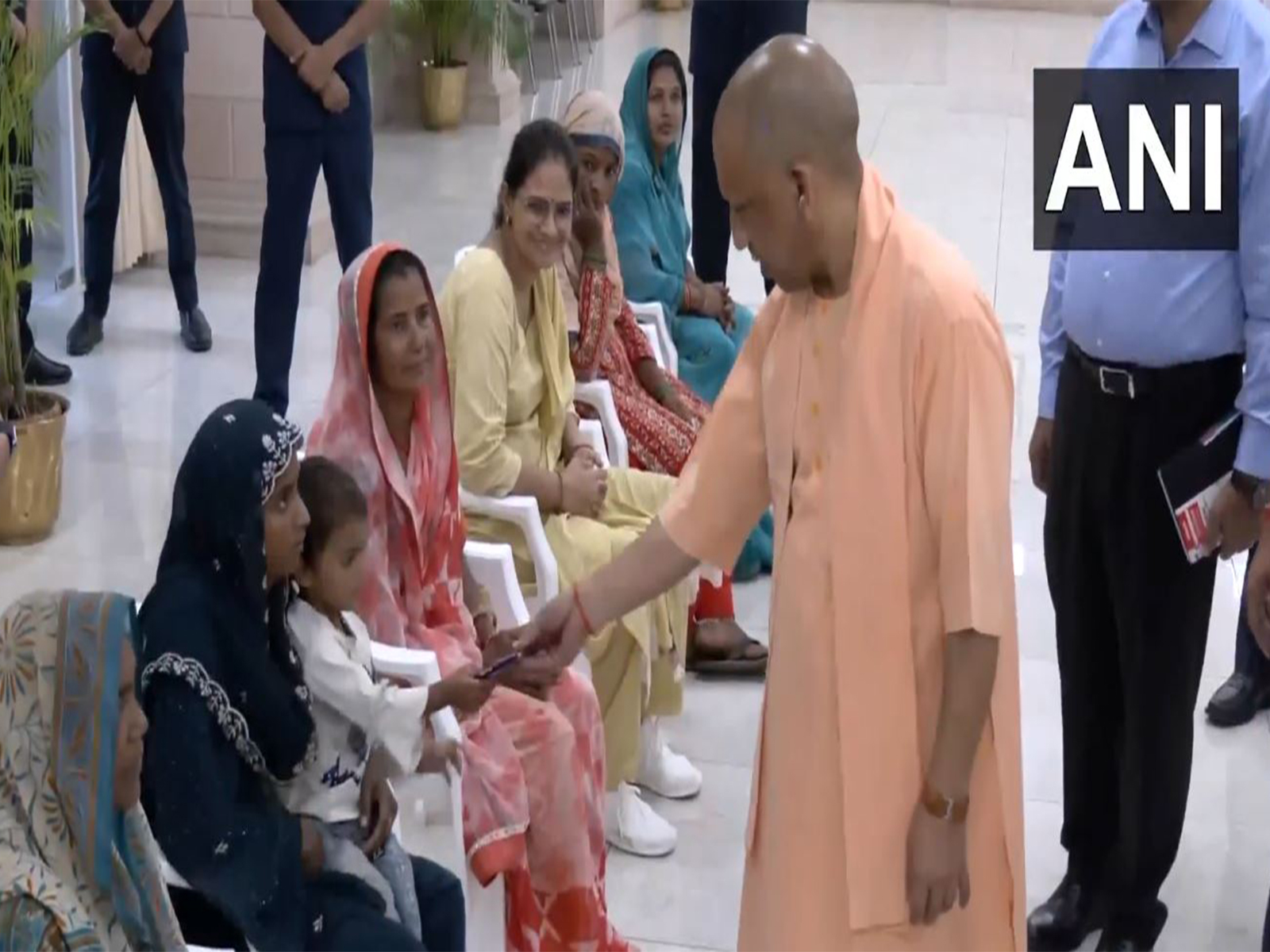 UP CM Yogi Adityanath holds Janata Darshan in Lucknow. (Photo/ANI)
