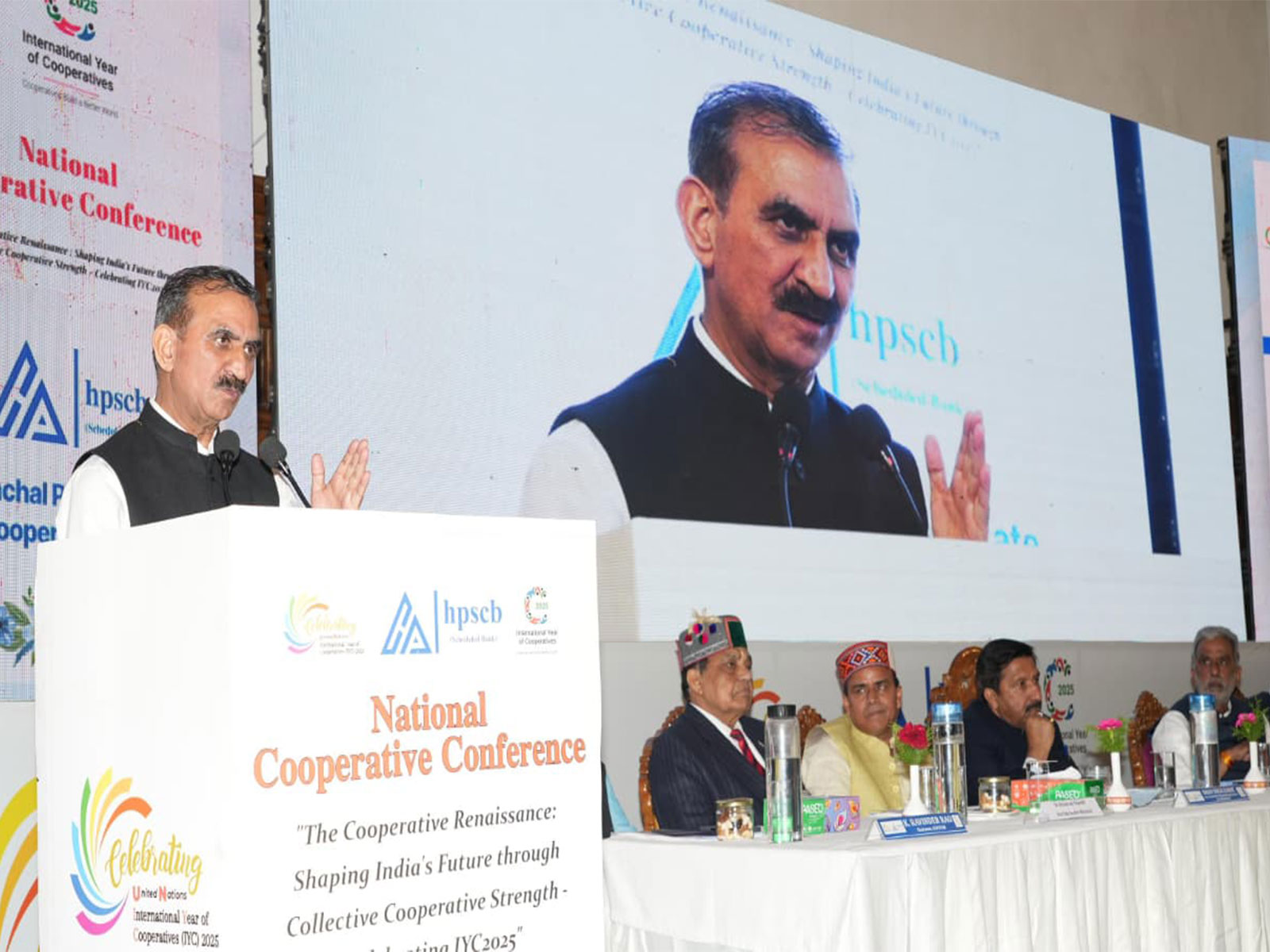 Himachal CM Sukhvinder Singh Sukhu addresses valedictory session of National Cooperative Conference in Shimla (Photo/ANI)