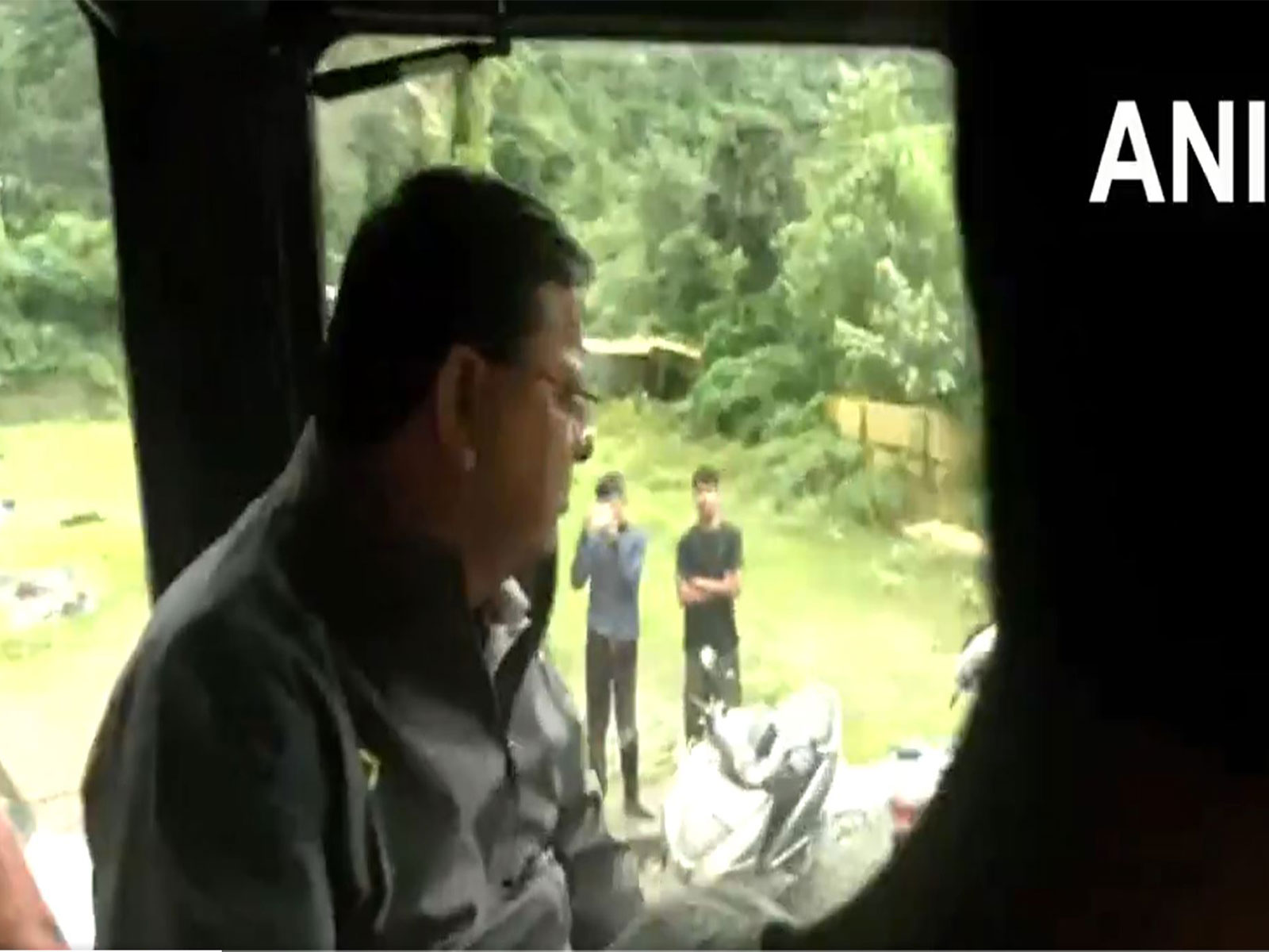 Uttarakhand CM Dhami inspecting disaster-affected area in Kesarwala, Maldevta area. (Photo/ANI)