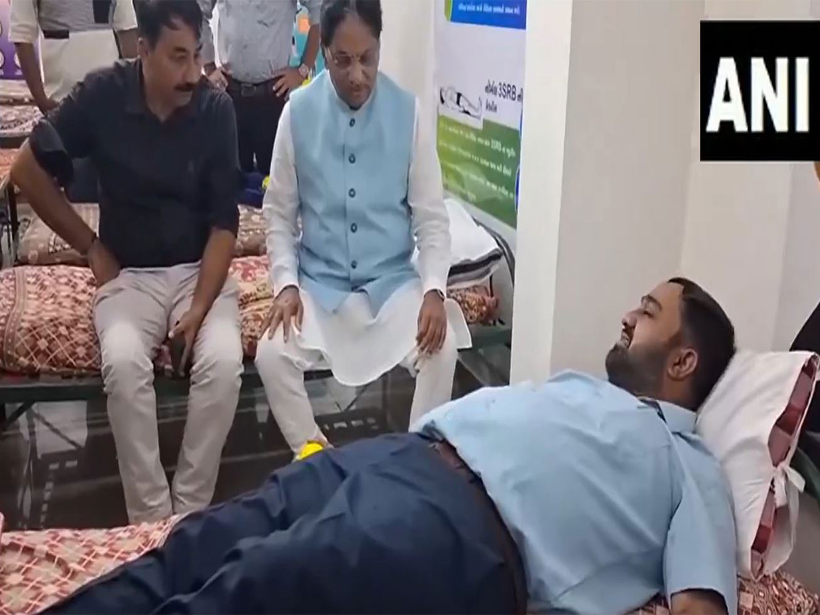 The blood donation camp organised in Gujarat, Gandhinagar ahead of PM Modi's birthday (Photo/ANI)