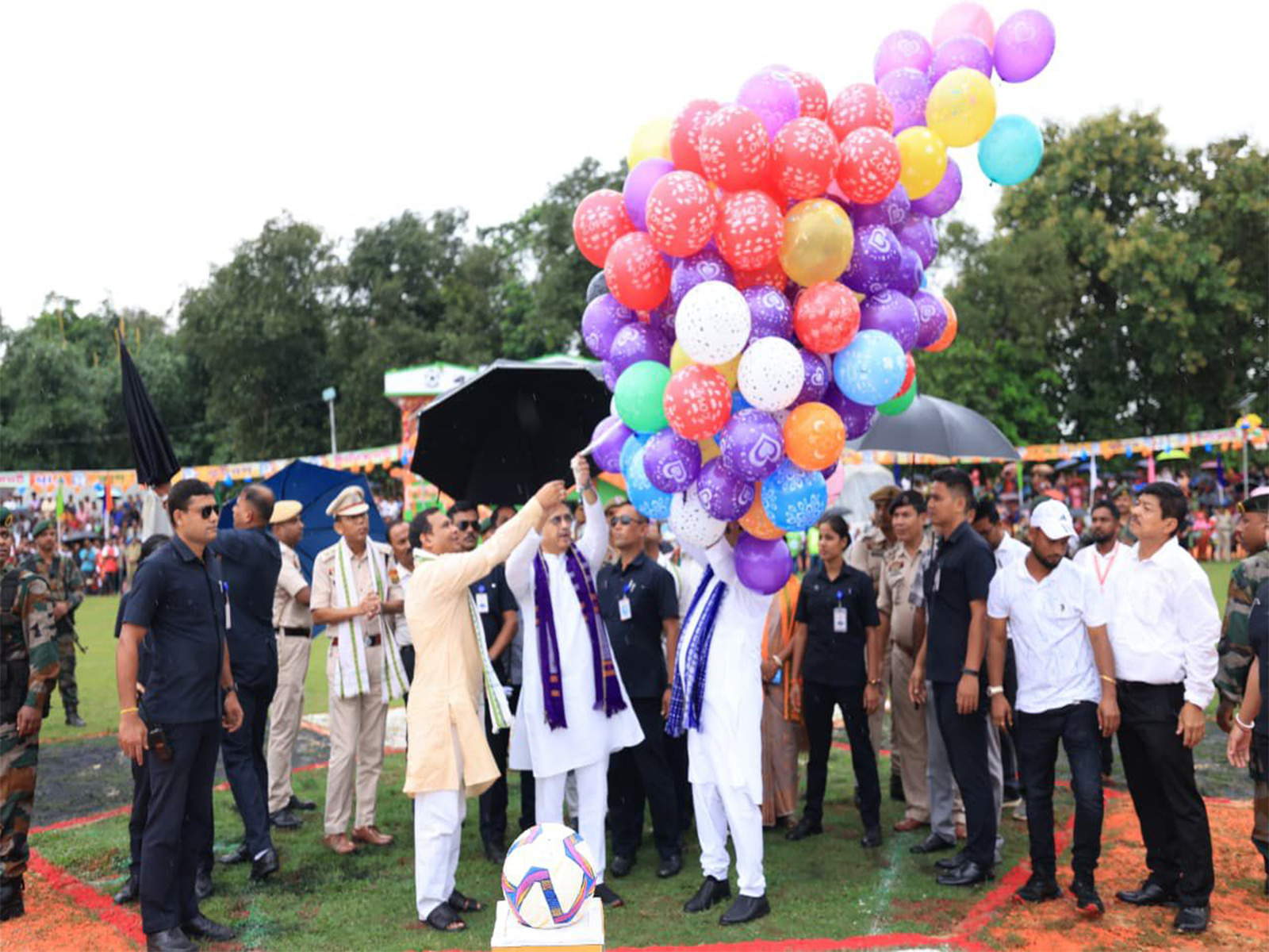 Tripura CM Saha inaugurates the MLA Cup Football Competition at Boxanagar Mini Stadium (Photo/CMO) 