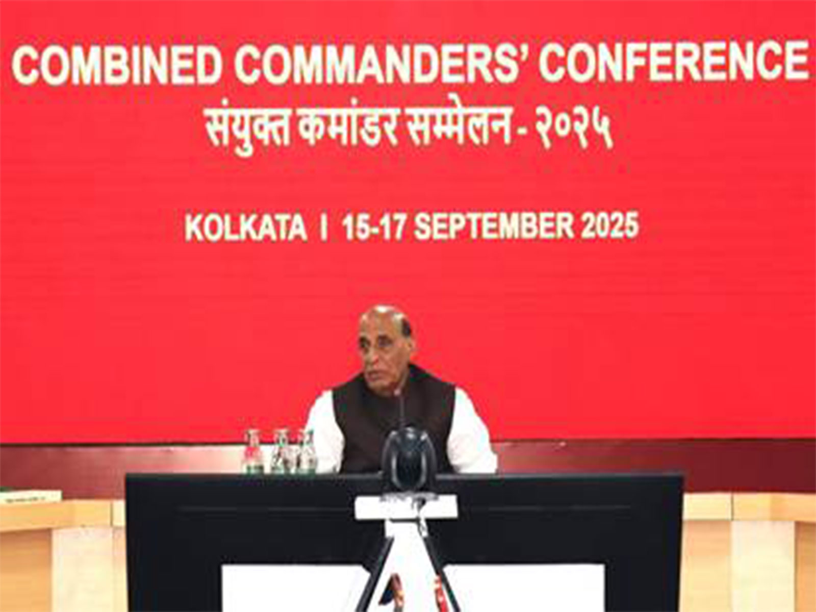 Defence Minister Rajnath Singh at Combined Commanders' Conference 2025 in Kolkata (Photo: PIB)
