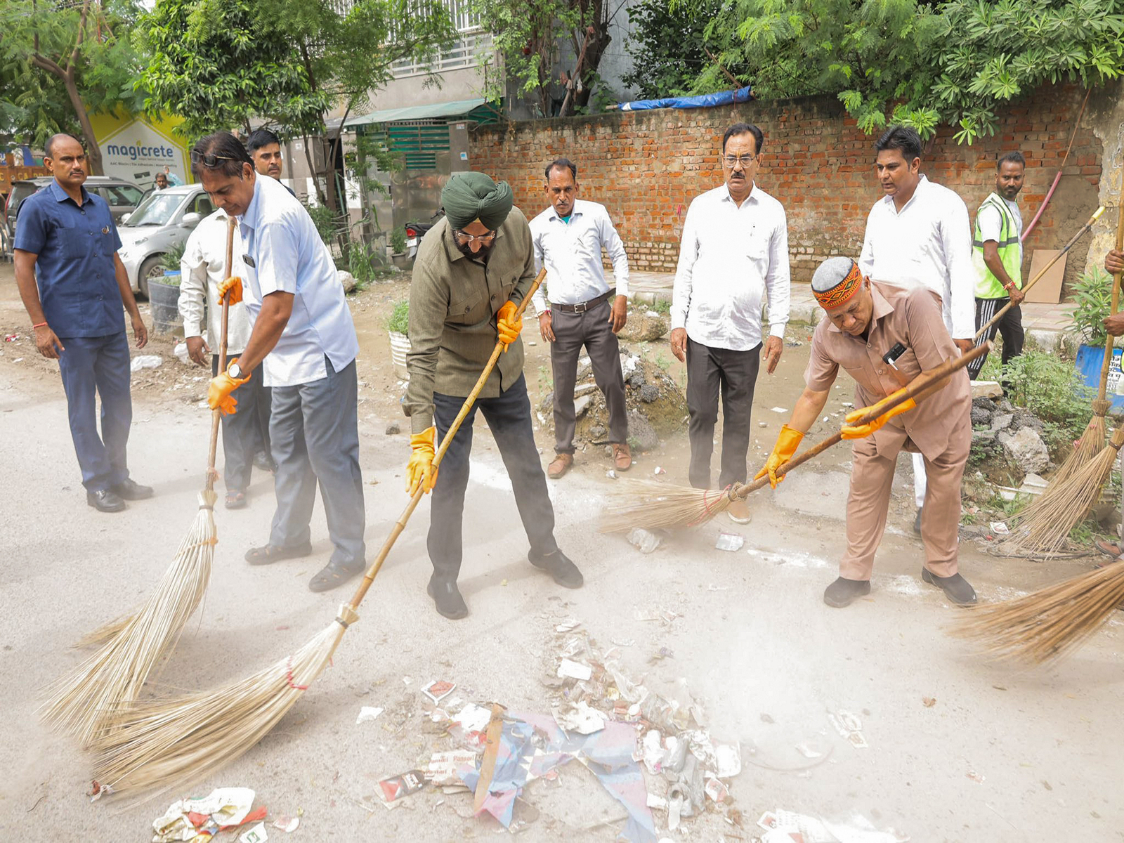A visual of cleanliness drive in New Delhi (Photo: ANI)