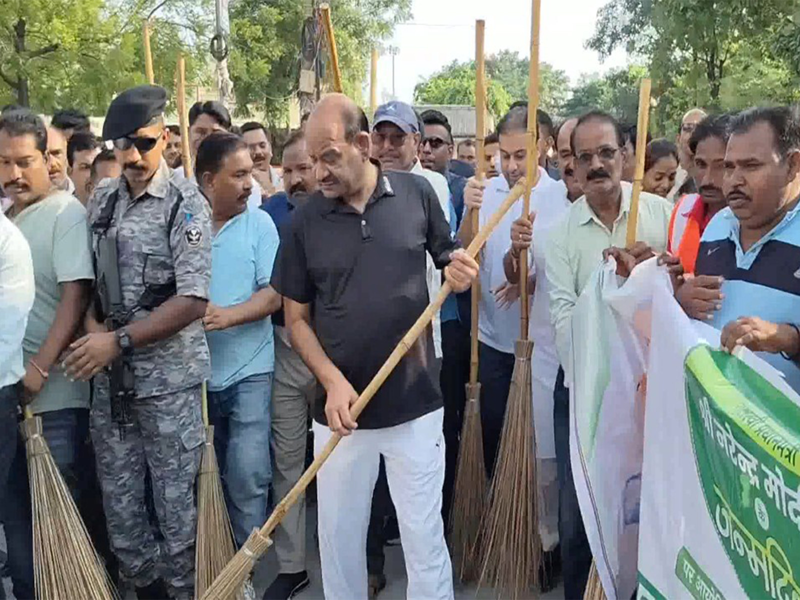 Lok Sabha Speaker Om Birla participates in cleanliness drive in Kota on PM Modi's 75th birthday (Photo/ANI)