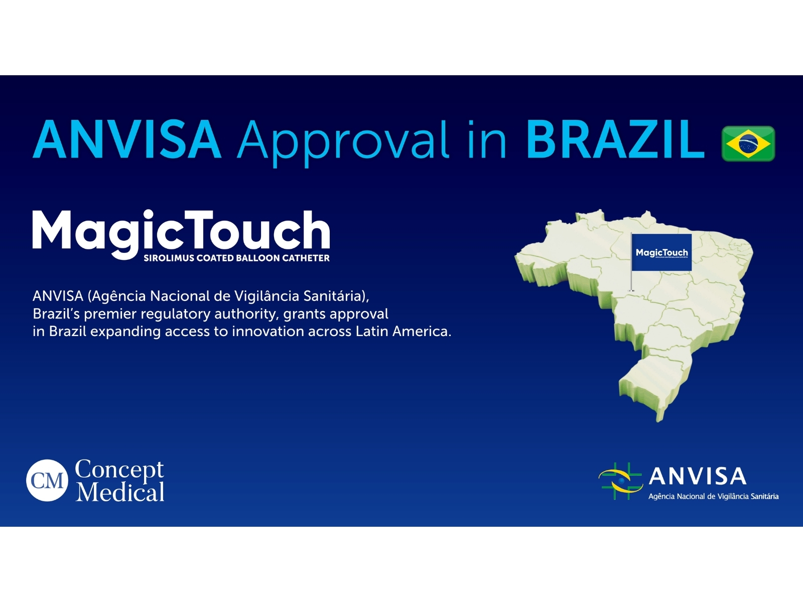 Revolutionary ANVISA Approval Advances Cardiovascular Treatment in Brazil with Concept Medical's MagicTouch