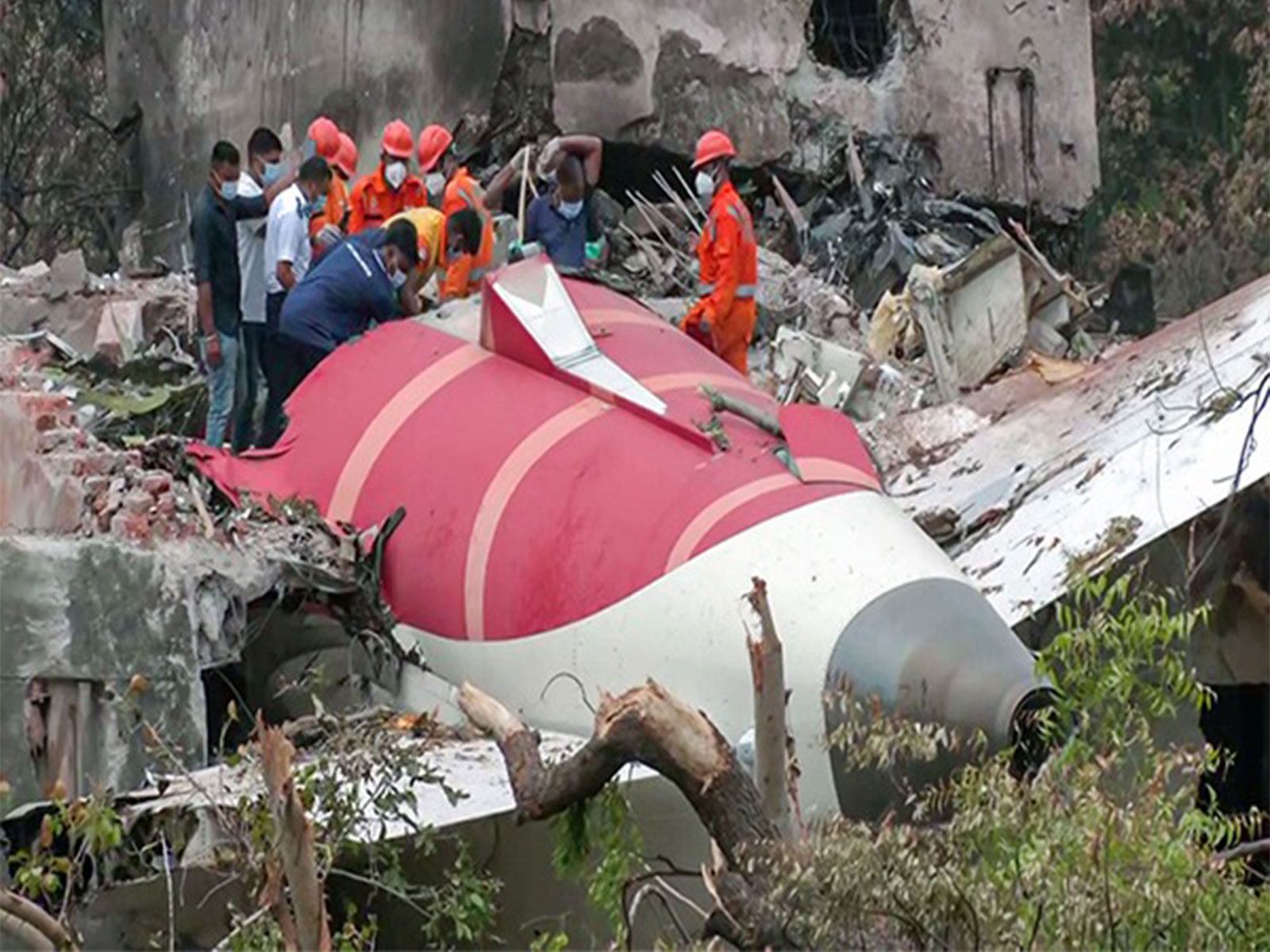 Visual from the site of the plane crash in Ahmedabad (Photo/ANI)