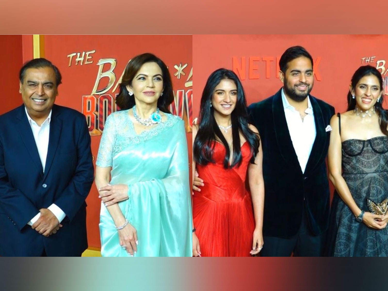 Mukesh Ambani, Nita Ambani, Radhika Merchant, Akash Ambani, Shloka Mehata  (Photo: ANI)