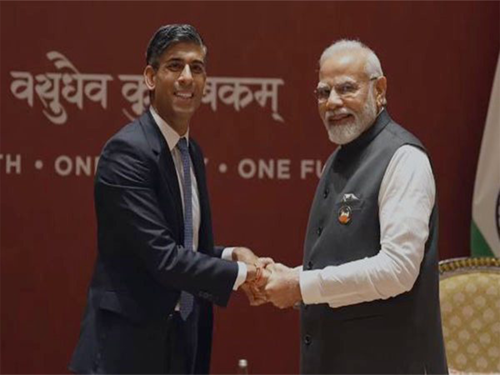 Prime Minister Narendra Modi with former UK PM Rishi Sunak (File photo/ANI)
