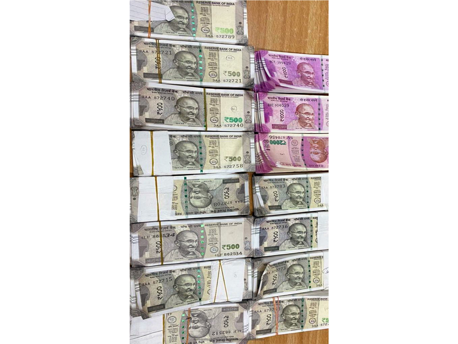 A stack of Rs 500 and Rs 2000 notes (Photo/ANI)