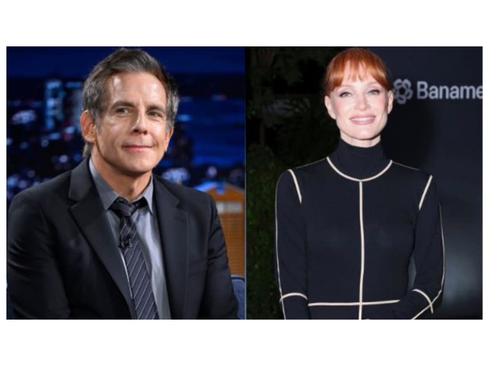 Ben stiller (L), Jessica Chastain (R) (Photo/instagram/@fallontonight, @jessicachastain)