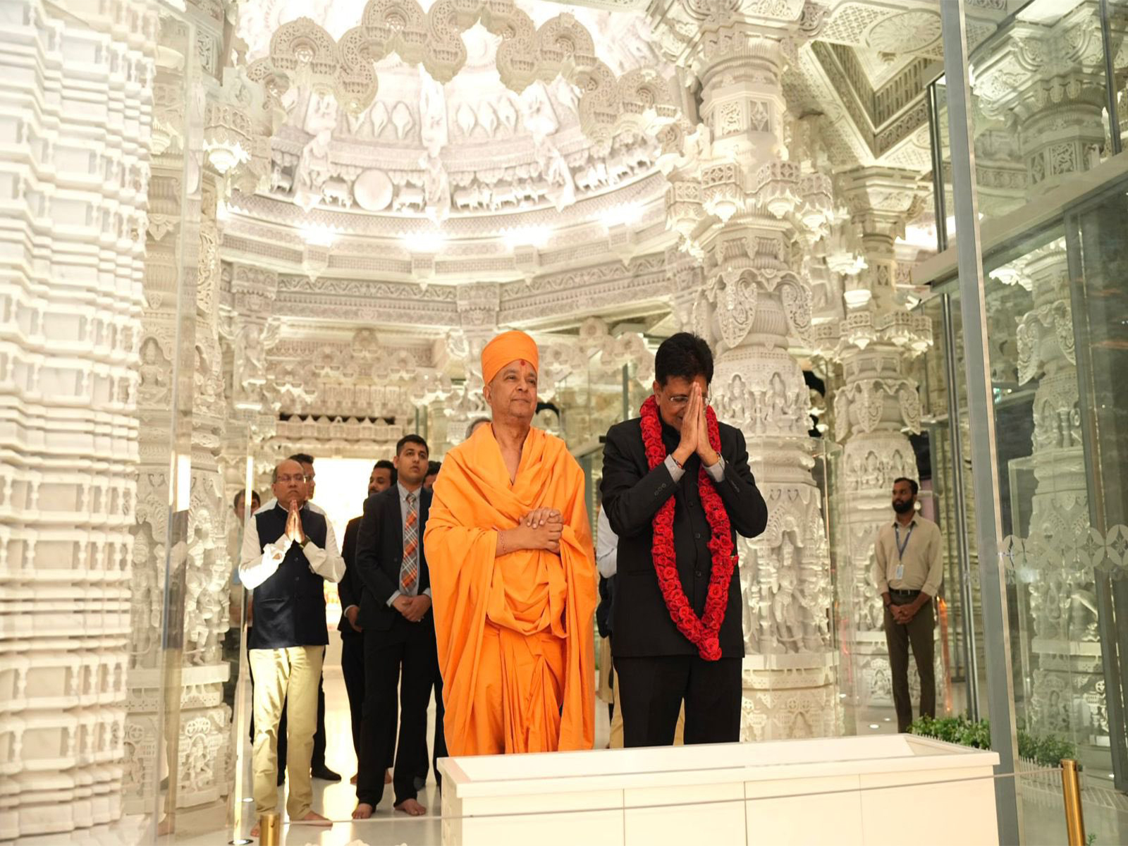 Union Minister of Commerce Piyush Goyal with Swami Brahmaviharidas (Photo/X@PiyushGoyal)
