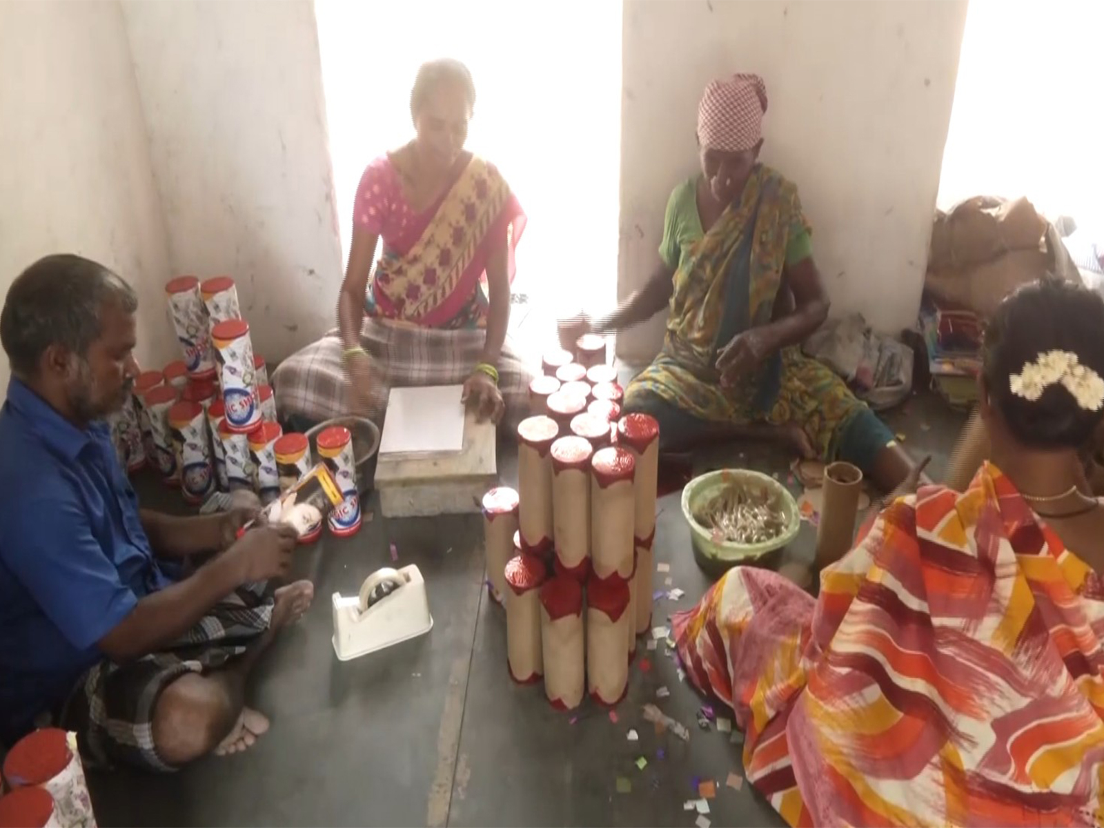 Workers producing fireworks in Sivakasi, Tamil Nadu (Photo/ANI) 
