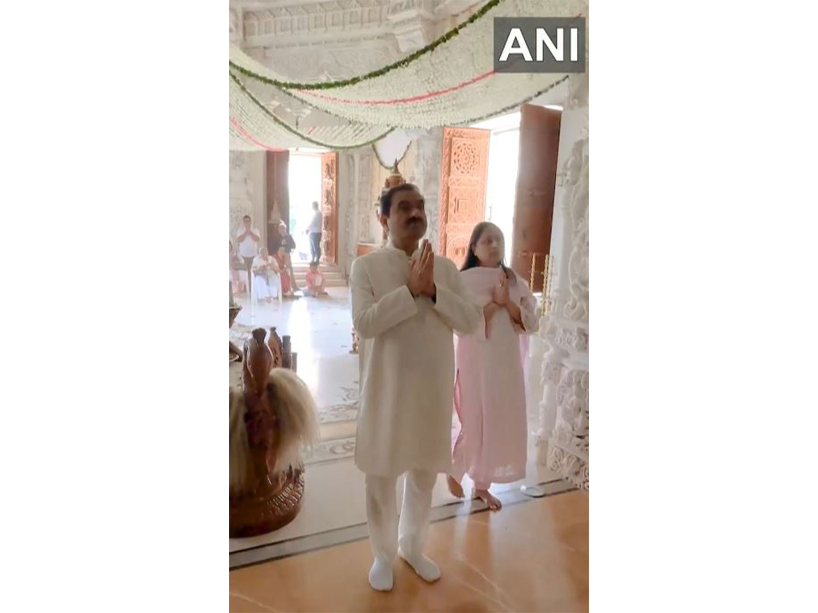 Adani Group Chairman Gautam Adani, accompanied by his wife, offered prayers at a Jain temple in Ahmedabad  (Photo/ANI)