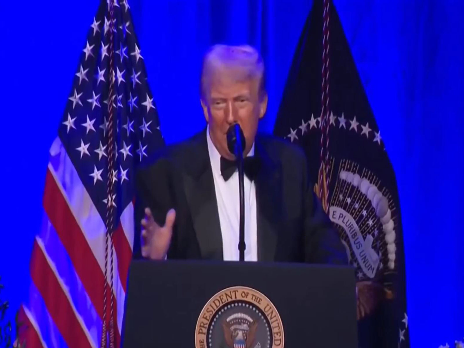 US President Donald Trump addresses the American Cornerstone Institute's Founders Dinner at Mount Vernon (Photo/Reuters)
