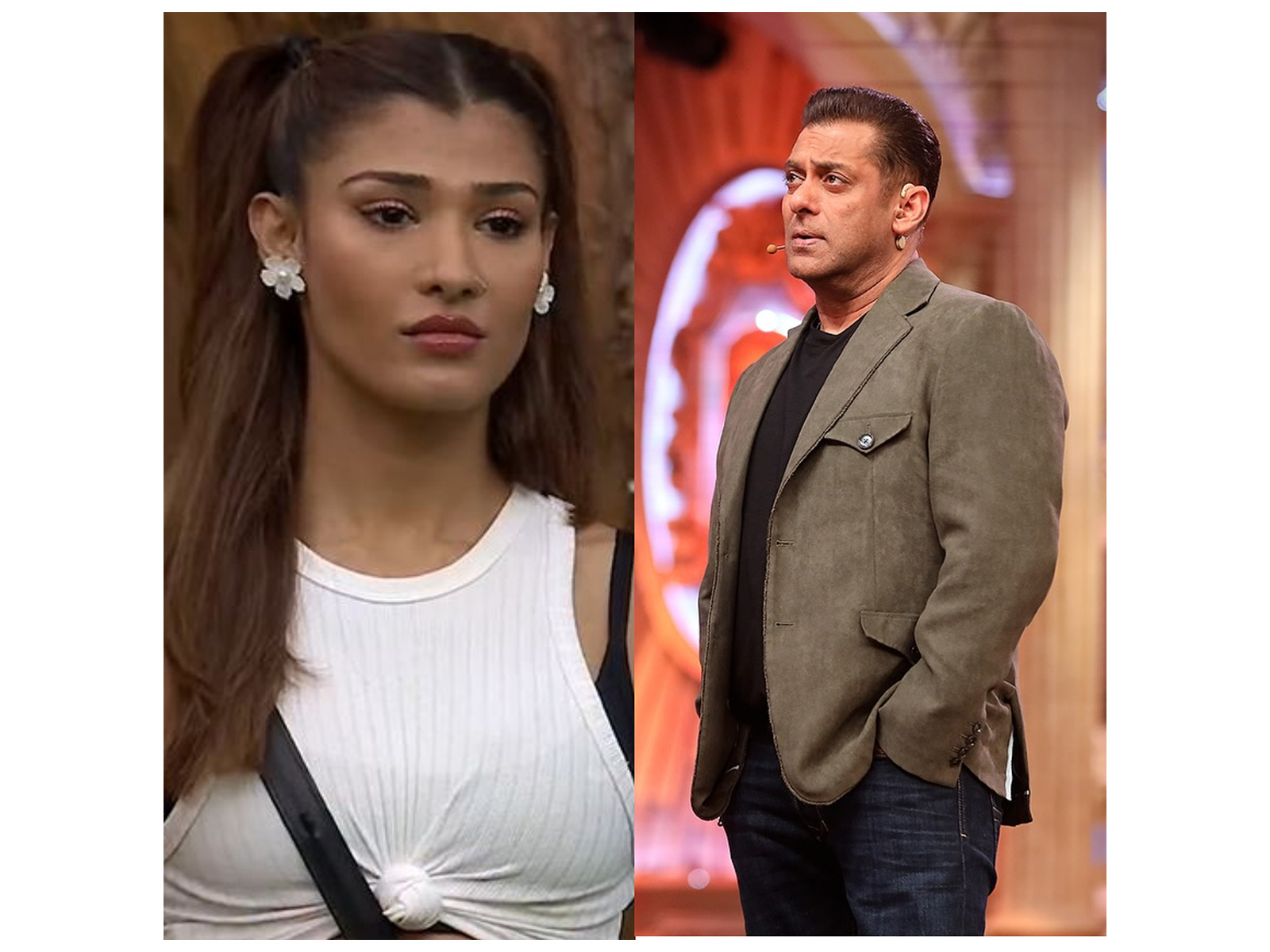 Nehal Chudasama, Salman Khan (Photo/Instagram@nehalchudasama9@jiohotstarreality)