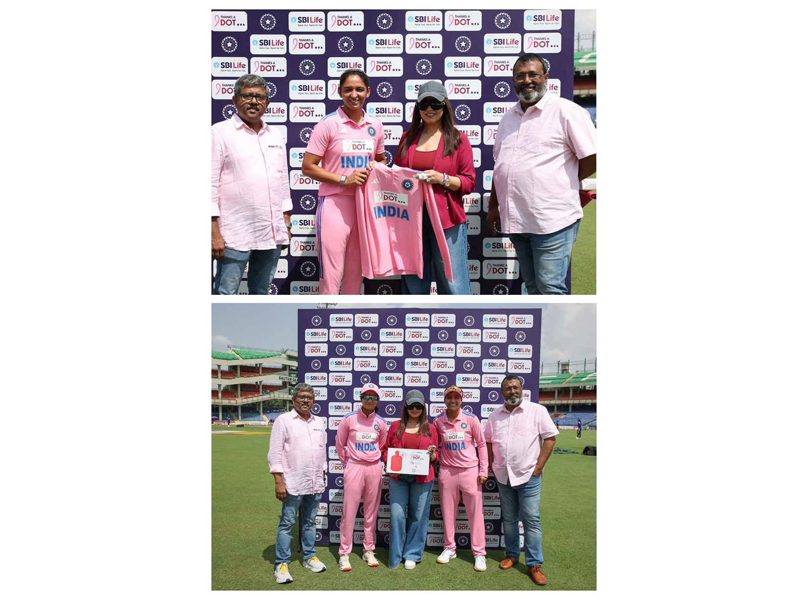 SBI Life and BCCI champion breast cancer awareness with 'Thanks-A-Dot' initiative, as Indian Women's Cricket Team don pink jerseys in ODI against Australia