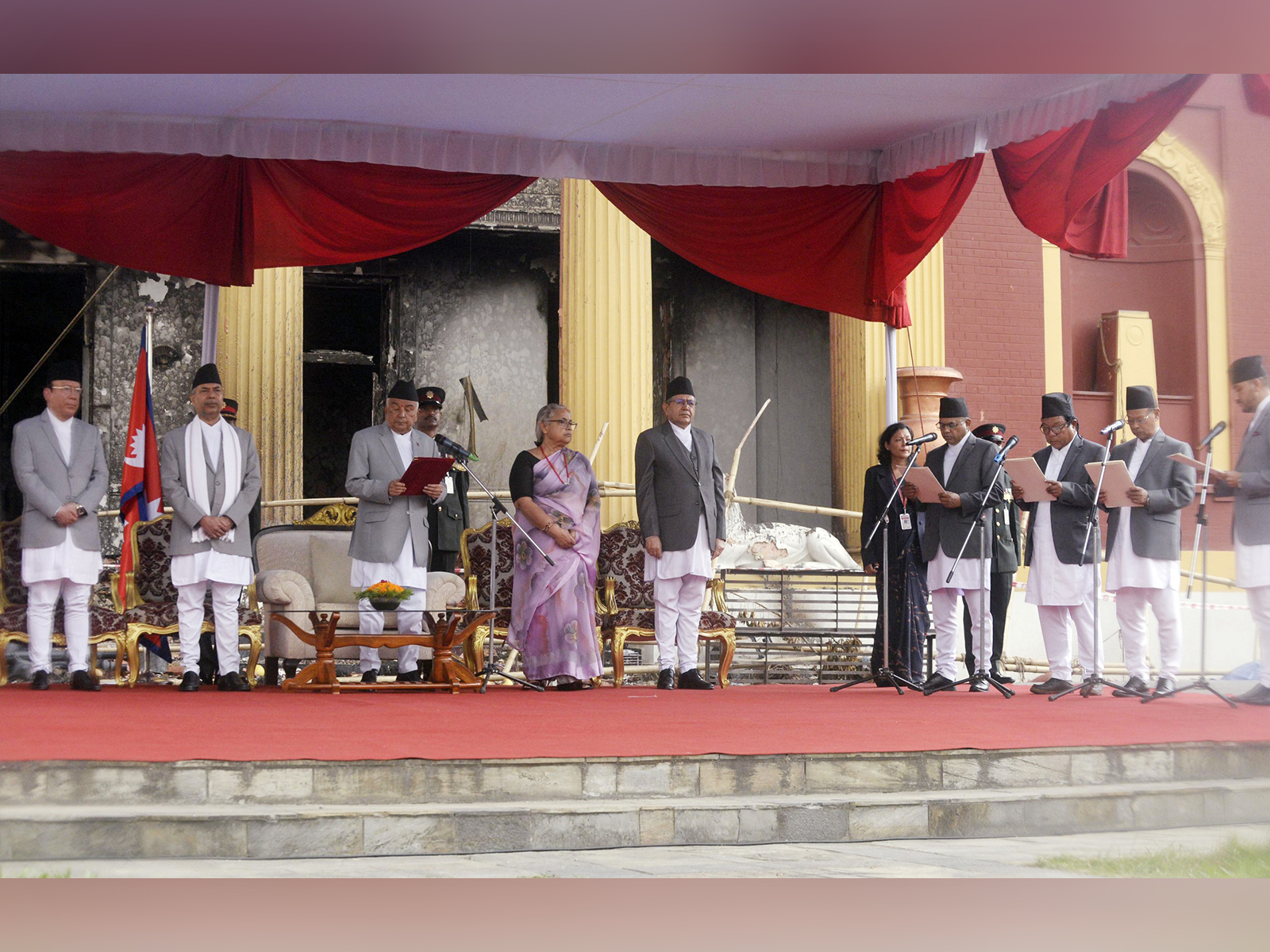 Interim Nepali Prime Minister Sushila Karki at cabinet's oath taking ceremony (Image/ANI)